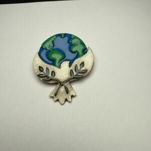 Peace on Earth Dove of World Peace & Olive Branch Designs By Lucinda Brooch Pin